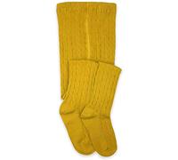 Jefferies Socks Girls Little Cable Tight, Mustard, 2-4 Years
