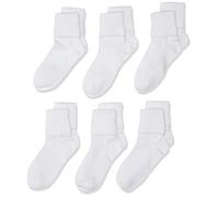 Jefferies Socks Girls' School Uniform Seamless Socks (Pack of Six Pairs), White, S