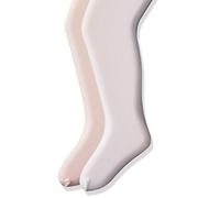 Jefferies Socks Girls' Smooth Microfiber Tights 2 Pair Pack, 10 den, Pink/White, 18-24 Months