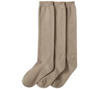 Jefferies Socks girls8066School Uniform Knee-high Sock, Pack of Three Girls School Uniform Knee High SOcks - Beige - L