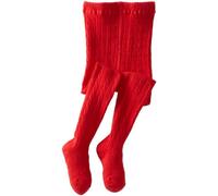 Jefferies Socks Little Girls' Cable Tight 1 Pack - red - 8-10 Years