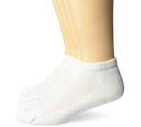 Jefferies Socks Men's Coolmax Half Cushion Sport Low Cut No Show 4 Pack, White, Sock: 10-13/Shoe: 9-12