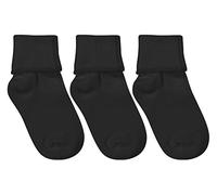 Jefferies Socks Seamless Cotton Socks, 3-Pack Jefferies Socks Girls' Seamless Cotton Socks, 3 Pair Pack, Black, Size Small Unisex Kids, Black, M
