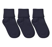 Jefferies Socks Seamless Cotton Socks, 3-Pack Jefferies Socks Girls' Seamless Cotton Socks, 3 Pair Pack, Black, Size Small Unisex Kids, Navy blue, M