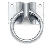 Jeffers Cross Tie Ring - Zinc Plated Steel Mounting Plate with 2" Ring for Barns, Stables, Trailers - Tie Down Hardware for Horses, Goats, Cattle, Pets, Rope, Lead, Halter, Bucket, Hook Use