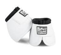 Jeffers Equine Ballistic Bell Boots - White, Large | Shock Absorbing Hoof Protection for Horses | Secure Double Hook & Loop Closure, Perfect for Travel, Training, & Equestrian Riding