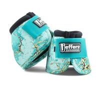 Jeffers Equine No Turn Bell Boots for Horses - Bisbee Blue, Medium | Shock Absorbing Hoof Protection | Secure Double Hook & Loop Closure, Perfect for Travel, Turnout, Training, & Riding - 1 Pair