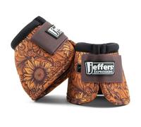 Jeffers Equine No Turn Bell Boots for Horses - Bloomin Toolin, Medium | Shock Absorbing Hoof Protection | Secure Double Hook & Loop Closure, Perfect for Travel, Turnout, Training, & Riding - 1 Pair