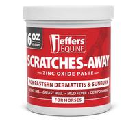 Jeffers Equine Scratches Away 30% Zinc Oxide Paste for Horses | 16 oz | Soothe & Shield Skin Affected by Sunburn, Greasy Heel & Pastern Dermatitis | Water Resistant Barrier Against Mud & Moisture