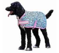 Jeffers Expression Dog Blanket, Party Cheetah, 18"- 600D Water Proof, 240g Insulation for Winter Coat - with Adjustable Belly & Chest Straps - Small Medium to Large Dogs, Pet Apparel for Cold Weather