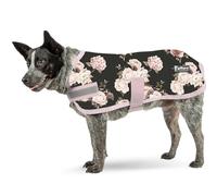 Jeffers Expression Dog Coat Waterproof Ripstop Winter Jacket 16" - 240g Insulated Blanket, Adjustable Belly & Chest Straps, Reflective Strips, Small to Large Breeds, Outdoor & Travel - Rose Garden
