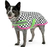 Jeffers Expression Dog Coat Waterproof Ripstop Winter Jacket 32" - 240g Insulated Blanket, Adjustable Belly & Chest Straps, Reflective Strips, Small to Large Breeds, Outdoor & Travel - Party Cheetah