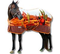 Jeffers Expression Fleece Cooler for Horses, Standard Neck, Cattle Drive 69"- Equine Towel Blanket, Moisture Absorbent, Light Weight, Best for Drying, Exercise, Bathing, Adjustable Belly Bands