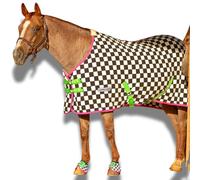 Jeffers Expression Fleece Cooler for Horses, Standard Neck, Skater Cowgirl 78"- Equine Towel Blanket, Moisture Absorbent, Light Weight, Best for Drying, Exercise, Bathing, Adjustable Belly Bands