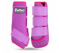 Jeffers Expression Neon Horse Boots - Purple & Pink, Breathable Neoprene, Secure Velcro Straps, Durable Premium Protection for Jump Training & Trail Riding - Front & Hind, Medium Size