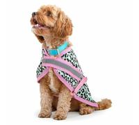 Jeffers Expression Party Cheetah Dog Fleece Rug - Soft, Cozy & Pet Sweater, Reflective Stripes, Lightweight Coat, Perfect for Small to Large Breeds, Warm Puppy Pullover Blanket, Washable - 26"