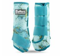 Jeffers Expression Protective Horse Boots, 1 Pair, Medium - Safe Neoprene Leg Guards, Durable Strap Closures, Front & Hind Support, Equestrian Accessories for Travel & Riding - Bisbee Blue