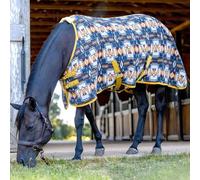 Jeffers Expression Standard Neck Fleece Cooler for Horses, 87"- Equine Towel Blanket, Moisture Absorbent, Light Weight, Best for Drying, Exercise, Bathing, Adjustable Belly Bands - Thunderbird