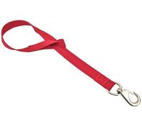 Jeffers Livestock Nylon Bucket Strap 24" - Heavy Duty Trigger Snap Hook for Hanging Water Buckets, Feeders, Hay Bags - Easy Use Fence Rail Loop for Barn, Horse, Goat, Dog, Stable, Tack - Red
