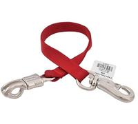 Jeffers Nylon Horse Trailer Tie, 2'L - Heavy Duty 2 Ply Webbing W/Bull Snap & Panic Quick Release Snap, Adjustable Tie for Horses, Barn, Stable, Trailer, Livestock, Training, Outdoor Use - Red