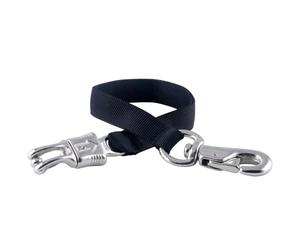 Jeffers Nylon Horse Trailer Tie, 2'L - Heavy Duty 2 Ply Webbing W/Bull Snap & Panic Quick Release Snap, Adjustable Tie for Horses, Barn, Stable, Trailer, Livestock, Training, Outdoor Use - Black