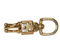 Jeffers Round Eye Brass Panic Snap, 3/4”W x 3-5/8”L, Solid Brass Quick Release Hook, Round Swivel Eye for Ropes, Leads, Reins, Chains, Tack, Equestrian Equipment, Horse Barn, Stable, 1 Pack