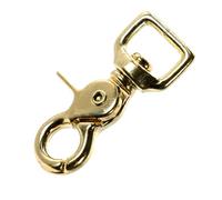Jeffers Solid Brass Trigger Snap with Square Swivel Eye - Heavy Duty Zinc Plated Clip for Tack, Dog Leash, Rope, Horse Tack, Farm, Pet, Backpack, Hardware, Home Use - Brass A, 5/8" - 1 Pack