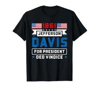 Jefferson Davis 1861 Civil War Presidential Campaign Value Graphic T-Shirt, Men, Black, S