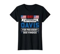 Jefferson Davis 1861 Civil War Presidential Campaign Value Graphic T-Shirt, Women, Black, L