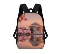 Jefferson Memori Washington DC Classic 17 Inch Backpack Travel Daypack Casual Shoulder Bag with Adjustable Strap for Men Women