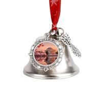 Jefferson Memori Washington DC Funny Christmas Bell Ornaments Wing And Heart Christmas Bells with Red Rope for Weddings Parties