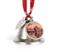 Jefferson Memori Washington DC Funny Christmas Bell Ornaments Wing And Heart Christmas Bells with Red Rope for Weddings Parties