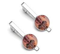 Jefferson Memori Washington DC Men's Tie Clip Classic Necktie Tie Bar 2 Pack Clasp Clip for Wedding Anniversary Business Gifts