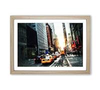 Jeffery Turner Times Sq New York Framed Print | A2 Oak Framed Wall Art | Ready to Hang | Modern Nature Picture | Living Room Bedroom Lounge Office