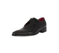 Jeffery West Men's Derby Brogue Leather Shoes, Black