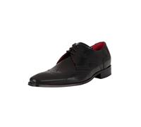 Jeffery West Men's Derby Brogue Leather Shoes, Black