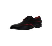 Jeffery West Men's Derby Leather Shoes, Black/Red, 8 UK