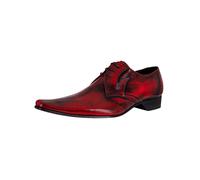 Jeffery West Men's Derby Leather Shoes, Red Polished, 9 UK