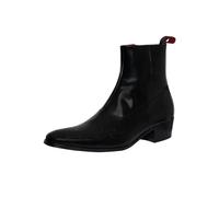 Jeffery West Men's Lightning Bolt Zip Leather Chelsea Boots, Black, 9 UK