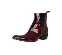 Jeffery West Men's Lightning Zip Leather Chelsea Boots, Bordo Sunset Patent, 10 UK