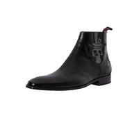 Jeffery West Men's Skull Polished Leather Chelsea Boots, Black, 10 UK
