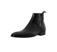 Jeffery West Men's Skull Polished Leather Chelsea Boots, Black