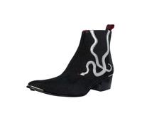 Jeffery West Men's Snake Crell Chelsea Boots, Black/Silver, 9 UK