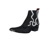 Jeffery West Men's Snake Crell Chelsea Boots, Black/Silver, 10 UK