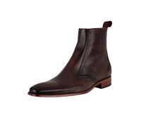 Jeffery West Men's Zip Up Leather Chelsea Boots, Brown