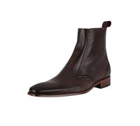 Jeffery West Men's Zip Up Leather Chelsea Boots, Dark Brown, 9 UK