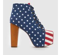 JEFFREY CAMPBELL Lita Stars Stripes Platform Boots in Multi UK 3 (EU 36)