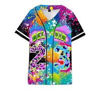 Jeffrey Hope 90s Outfit for Men Bel Air 88 Baseball Jersey for Man 90s Urban Theme Party Hip Hop Fashion Blouses for Club and Pub, Splash-ink, L