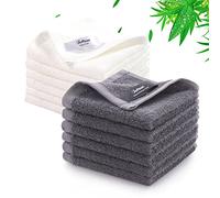 JEFFSUN Baby Washcloths 12 Pack,Super Soft Face Towels,10''x10'',White+Grey