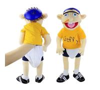 Jeffy Puppet Plush Toy 60cm Soft Stuffed Hand Puppet Doll with Pencil in Nose, Helmet & Diaper, Funny Talking Plush for Kids & Adults | SML Jeffy Fan Birthday Gift Christmas Halloween Party